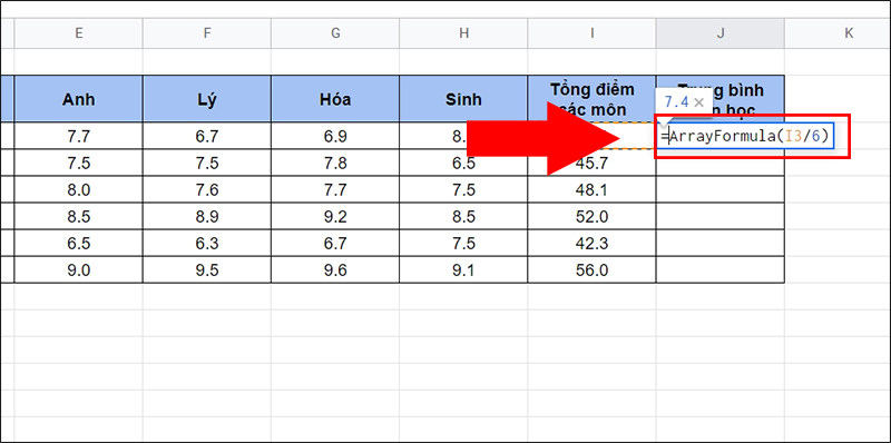 Cách kéo công thức nhanh trong Google Sheet đặt cho cả cột cực nhanh